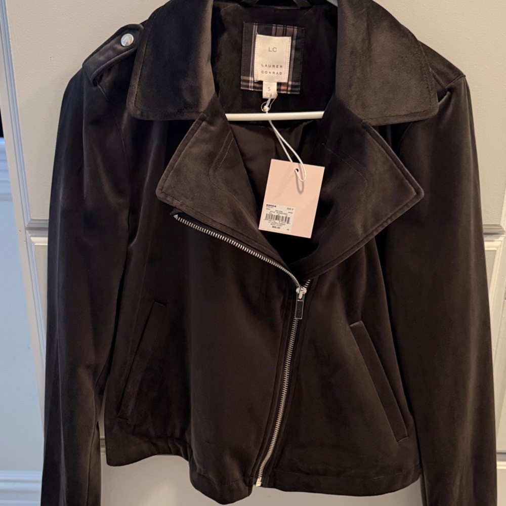 LC Lauren Conrad Women's dark gray velvet Jacket